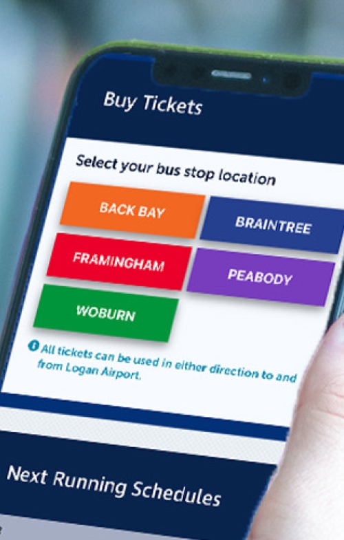 Person holding a phone with ticket page open