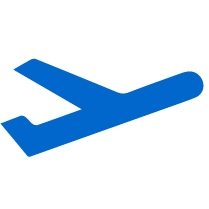 Blue airplane icon