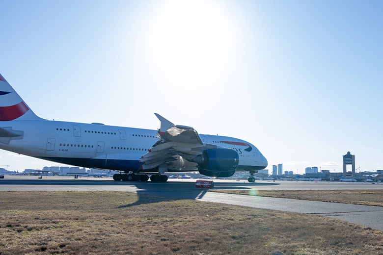 Plane on a runway