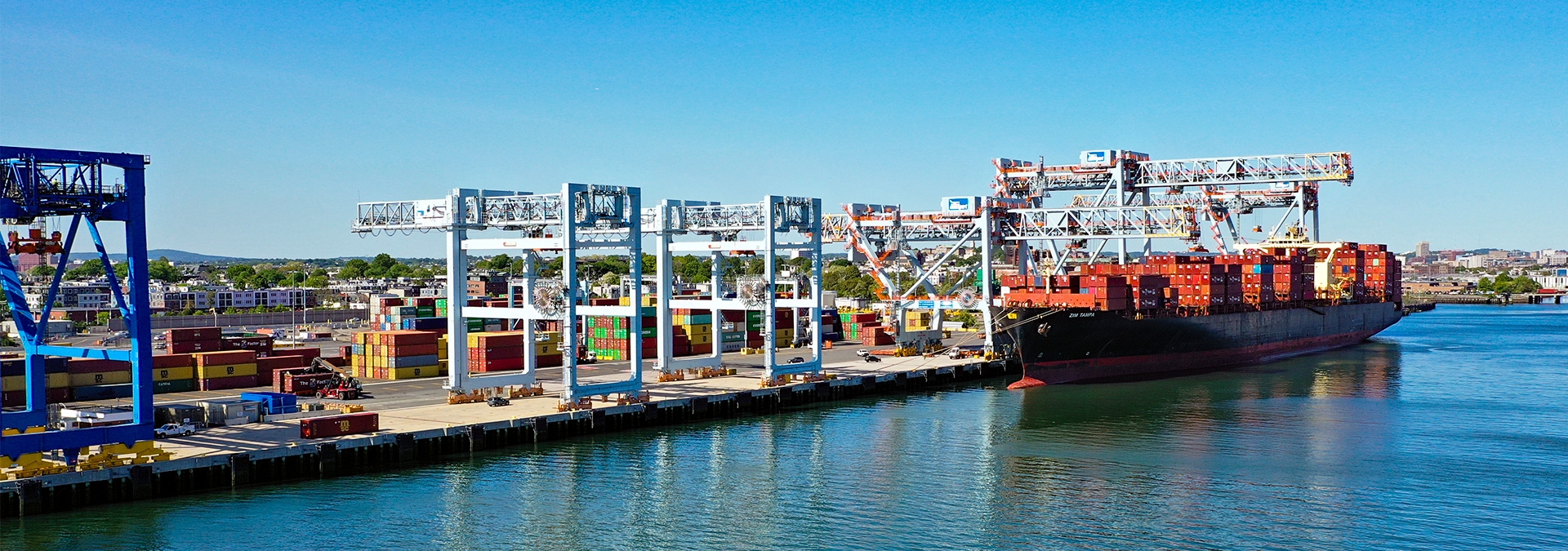 ship at port of Boston