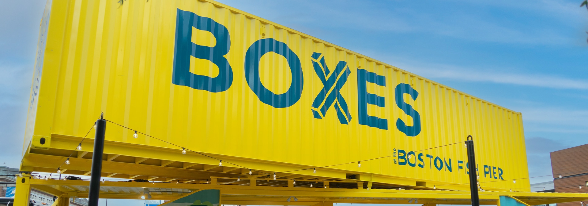 Boxes at the fish pier installation