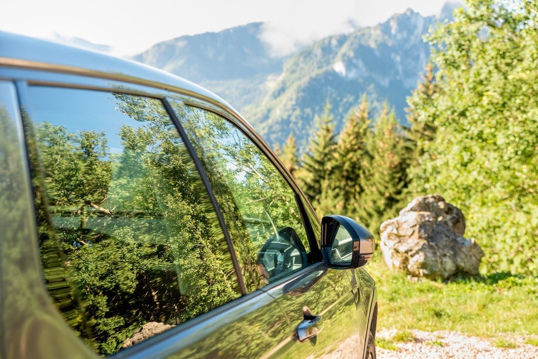 Car parked in nature