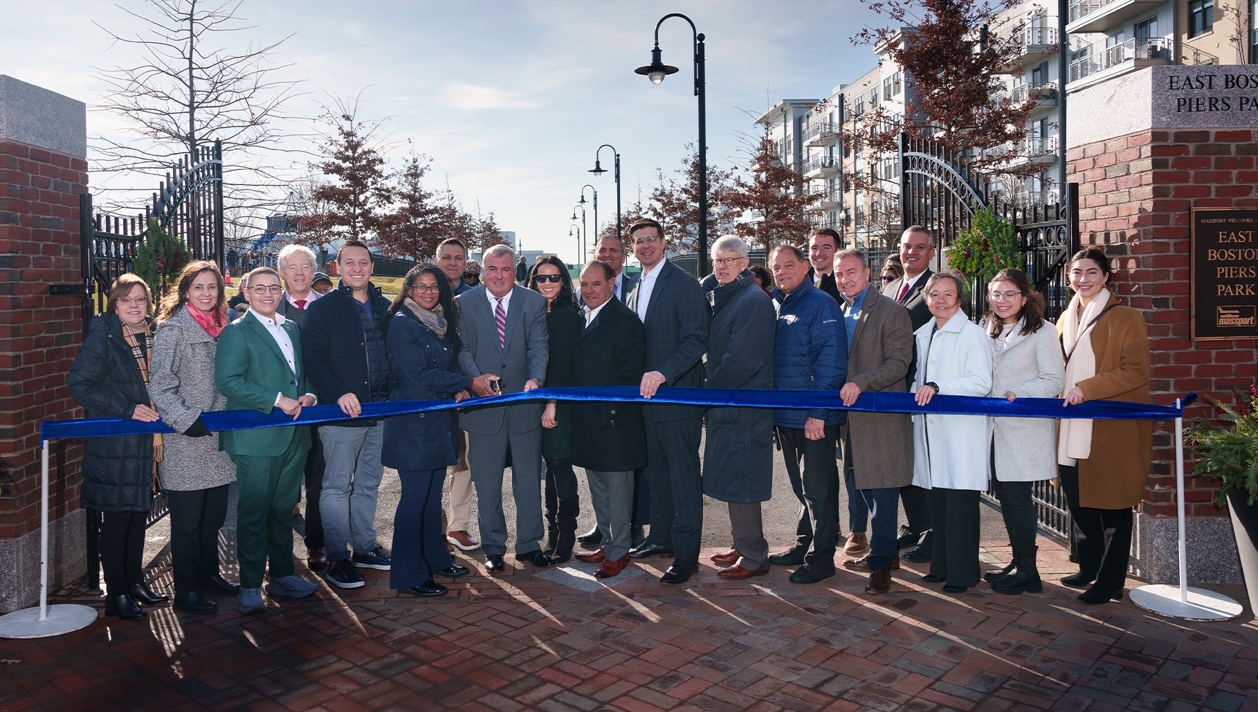 Ribbon cutting at Piers Park two