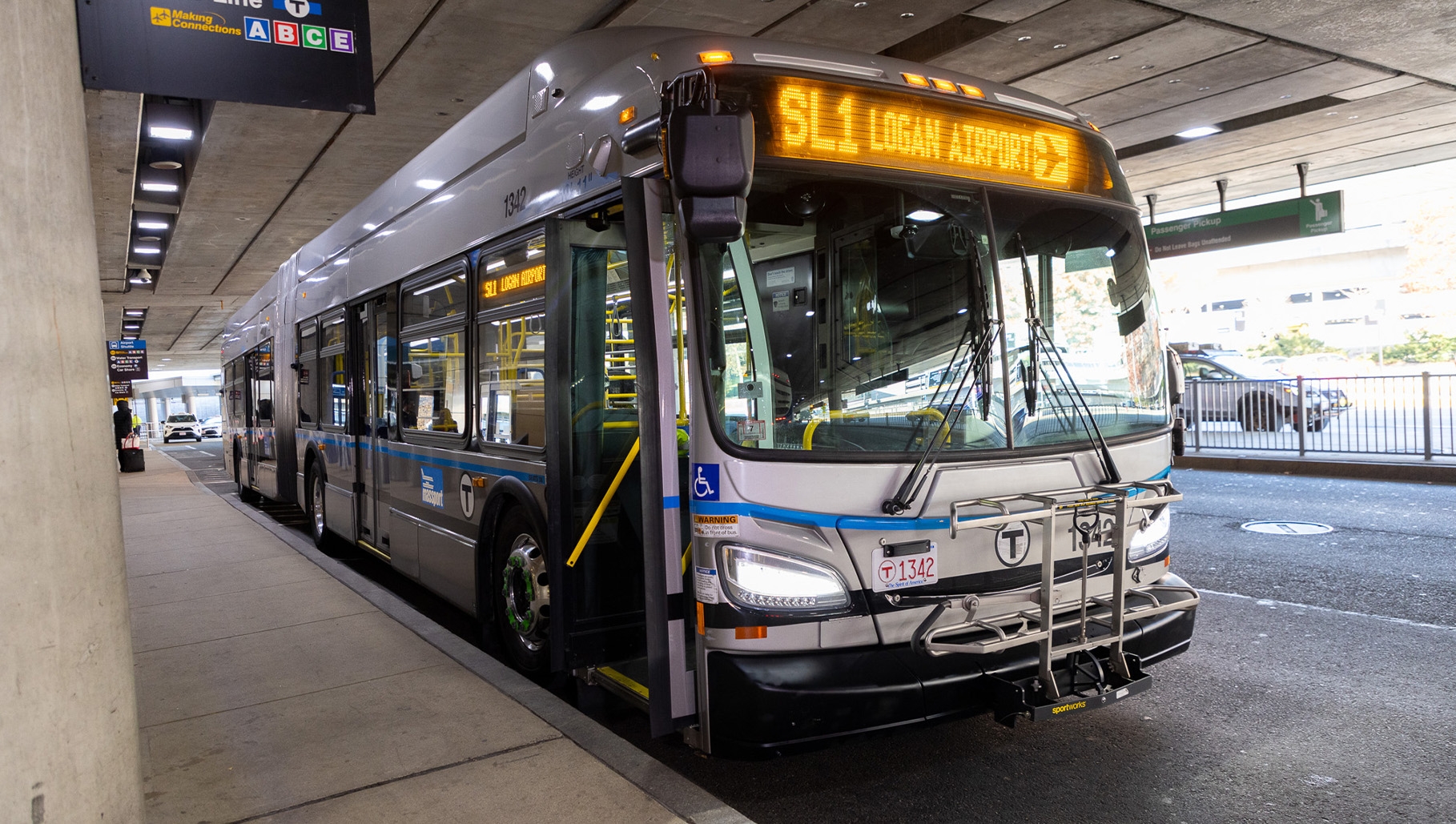 Silver Line bus at terminal pick-up