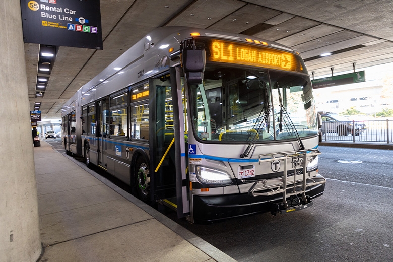 Silver Line bus at terminal pick-up
