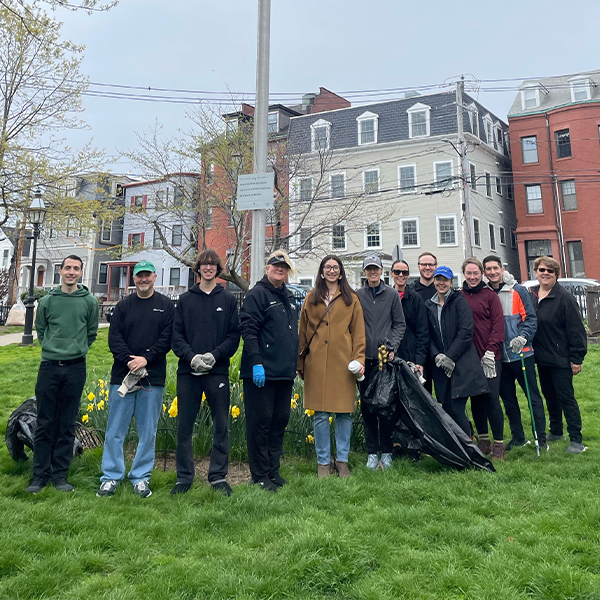 Massport employees standing in park