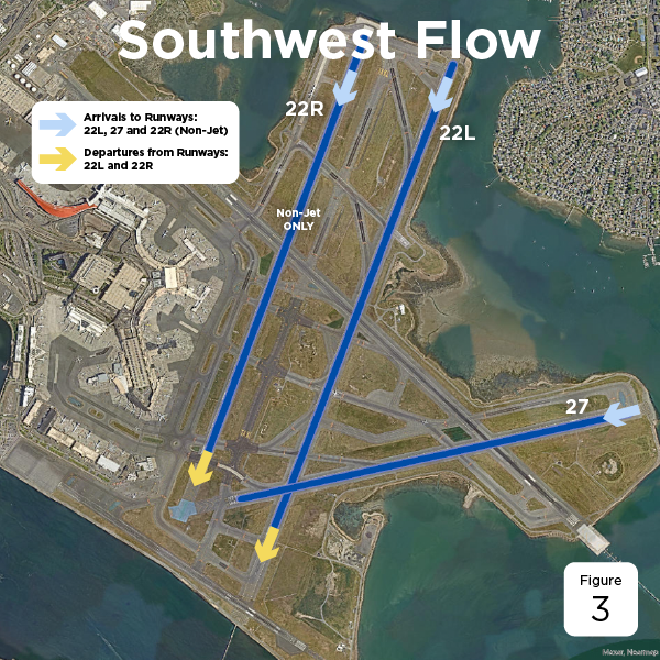 Map of runways at Logan