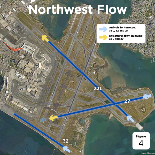 Map of runways at Logan