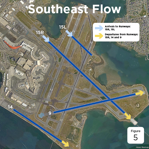 Map of runways at Logan