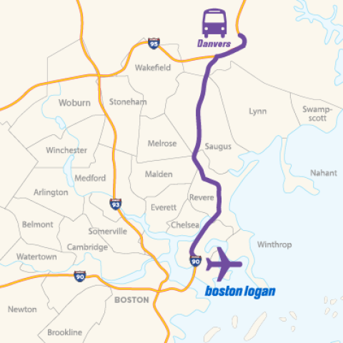 Danvers Logan Express Map